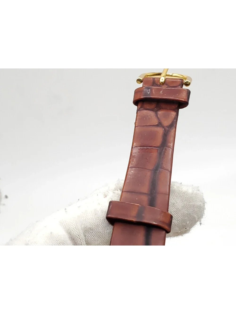 Man & Woman D'SIGNER Quartz Brown Band Watch Set New Batteries Gold Tone